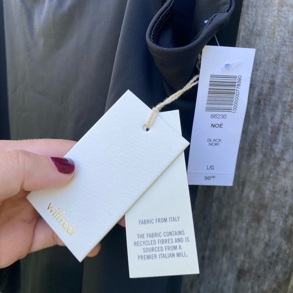 ARITZIA WILFRED NWTs noe bodysuit black size large tie-front cut out design - Picture 11 of 11